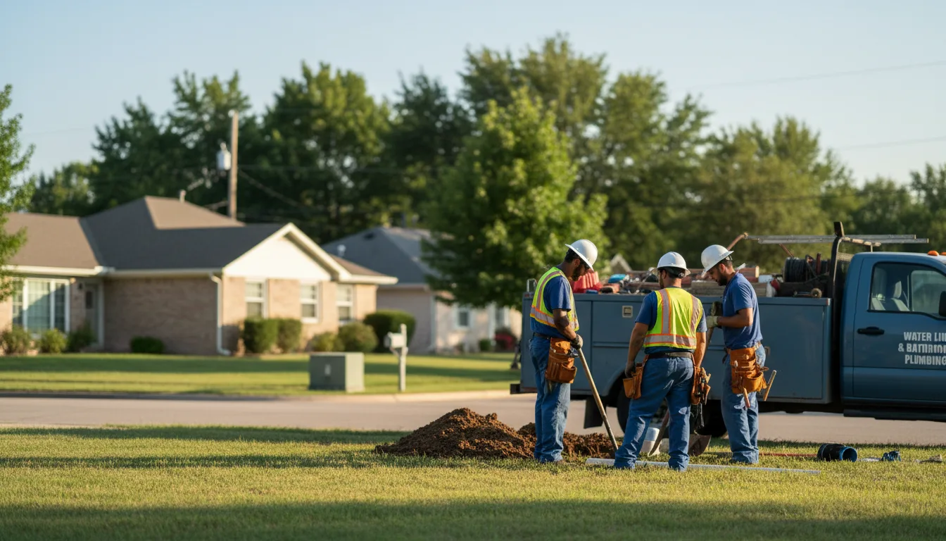 Residential water line and bathroom plumbing service in Garner, KY